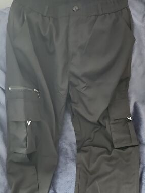 Source Unknown Black Cargo Pants with Utility Pockets